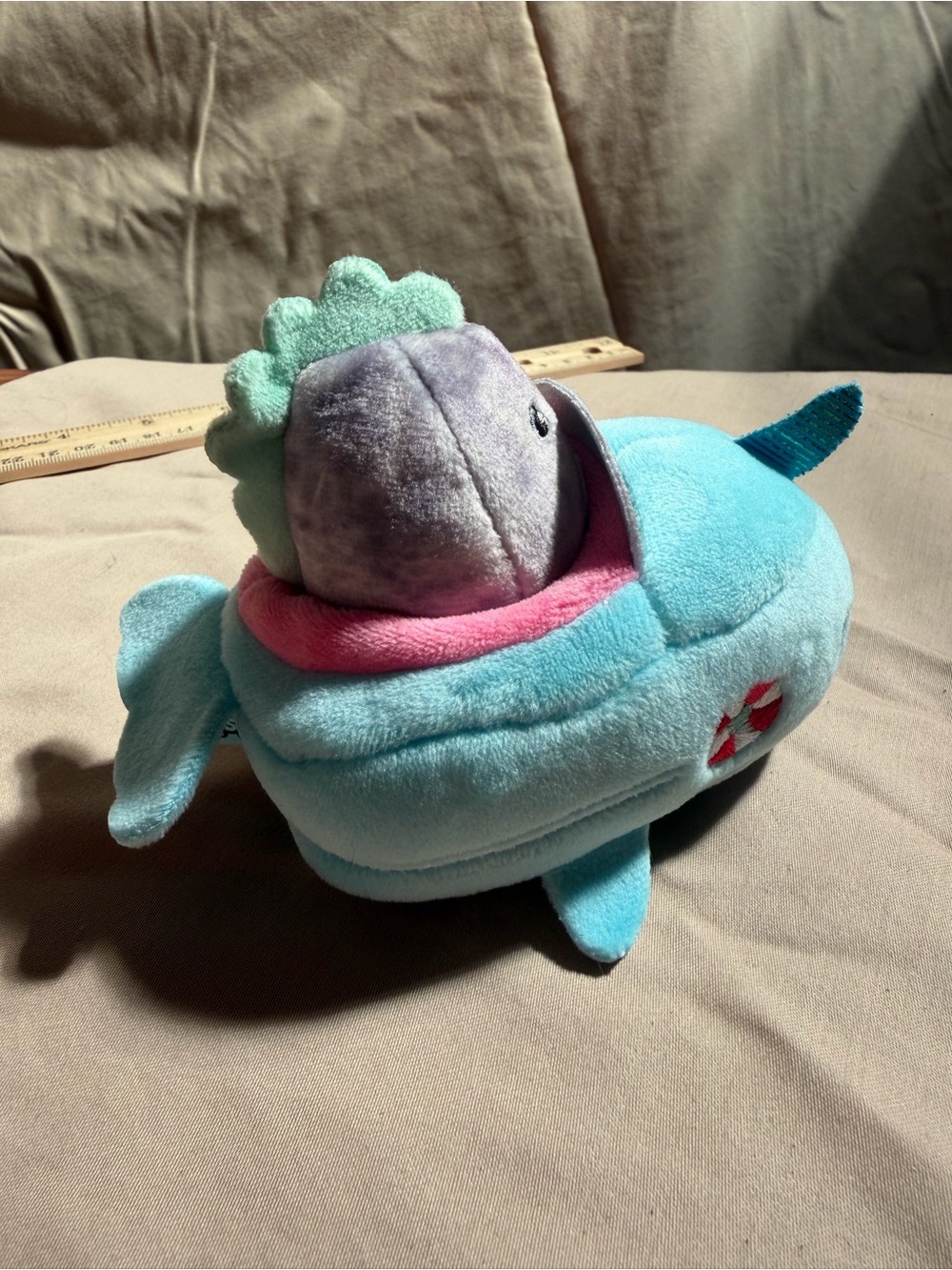 Squishmallows Aqua Narwhal Plush with Pink Collar